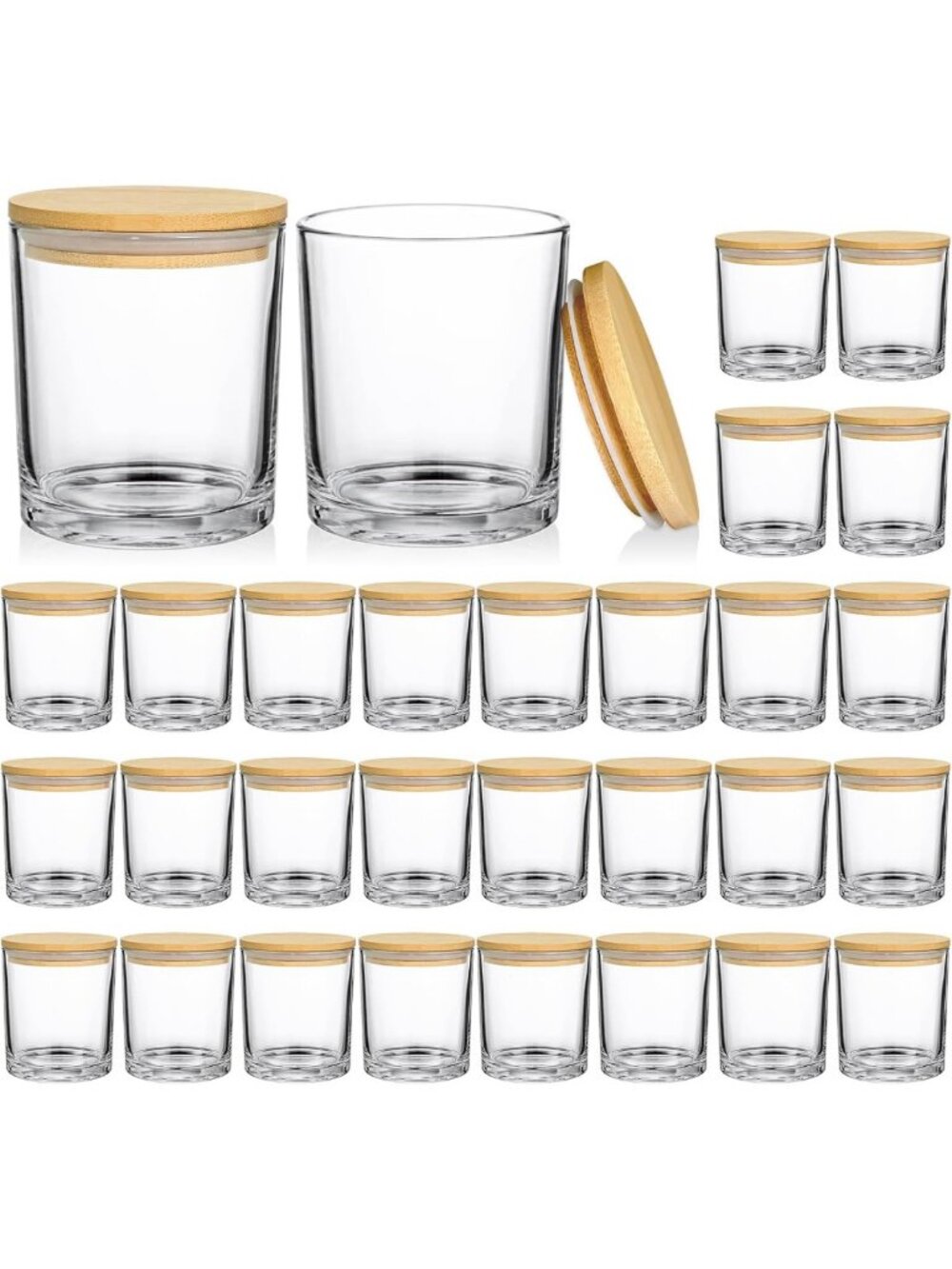 30 Pack 7oz Clear Glass Candle Jars with Lids - Perfect for DIY Candle Making